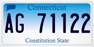 CT license plate AG71122