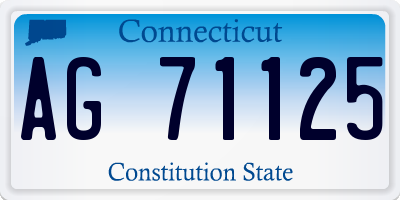CT license plate AG71125