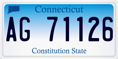 CT license plate AG71126