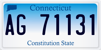 CT license plate AG71131