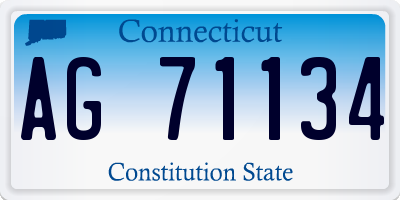CT license plate AG71134