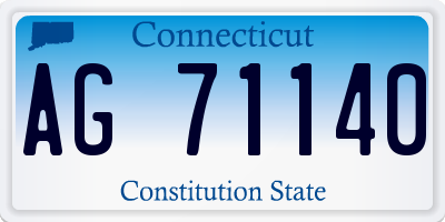 CT license plate AG71140