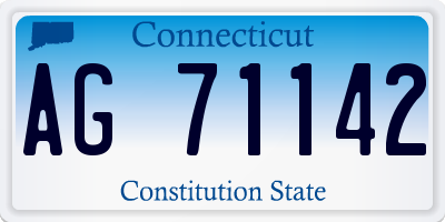 CT license plate AG71142