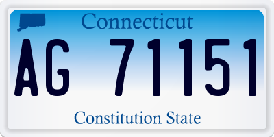 CT license plate AG71151