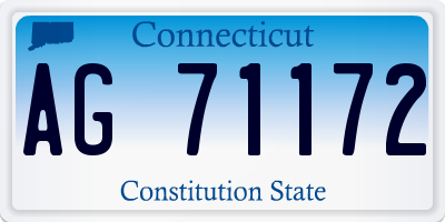 CT license plate AG71172