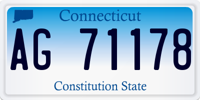 CT license plate AG71178