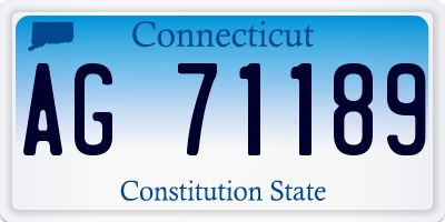 CT license plate AG71189