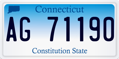 CT license plate AG71190