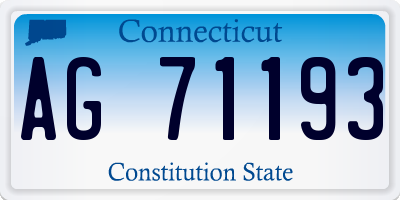 CT license plate AG71193
