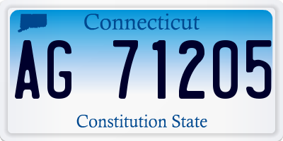 CT license plate AG71205