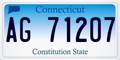 CT license plate AG71207