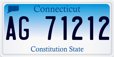 CT license plate AG71212
