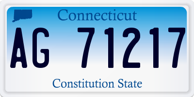 CT license plate AG71217
