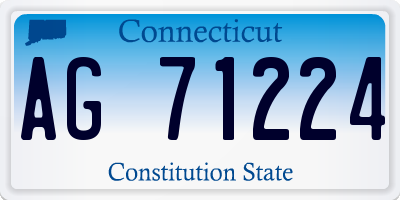 CT license plate AG71224