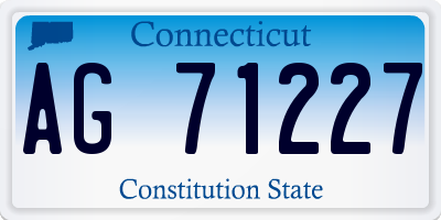 CT license plate AG71227