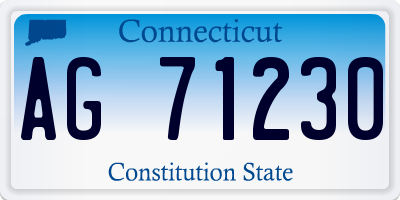 CT license plate AG71230