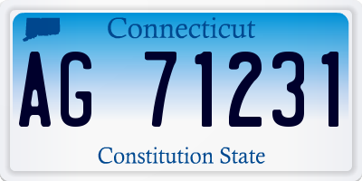 CT license plate AG71231
