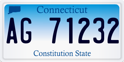 CT license plate AG71232
