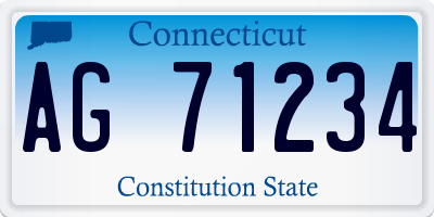 CT license plate AG71234