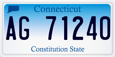 CT license plate AG71240