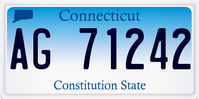 CT license plate AG71242