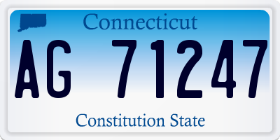 CT license plate AG71247