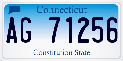 CT license plate AG71256
