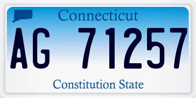 CT license plate AG71257