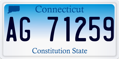 CT license plate AG71259