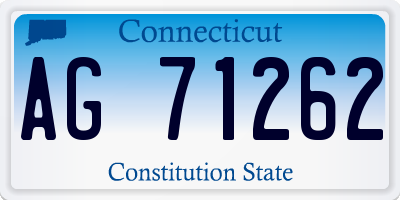 CT license plate AG71262