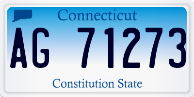 CT license plate AG71273