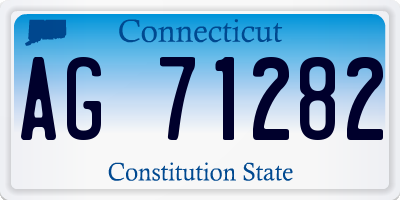 CT license plate AG71282