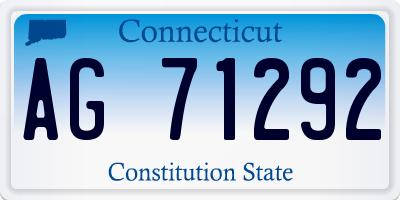 CT license plate AG71292