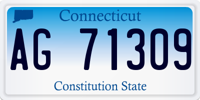 CT license plate AG71309