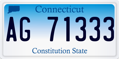 CT license plate AG71333