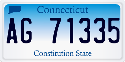 CT license plate AG71335