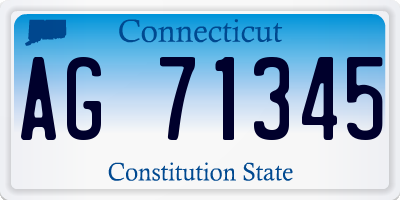 CT license plate AG71345