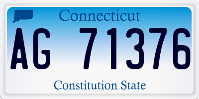 CT license plate AG71376