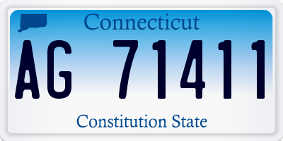 CT license plate AG71411