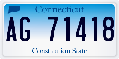CT license plate AG71418