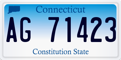 CT license plate AG71423