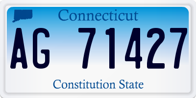 CT license plate AG71427