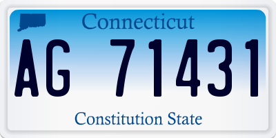 CT license plate AG71431