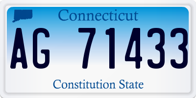 CT license plate AG71433