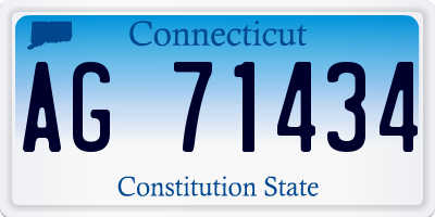 CT license plate AG71434