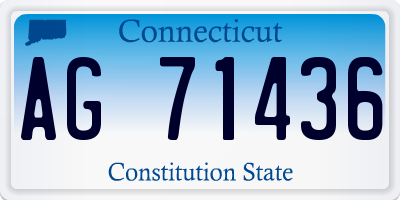 CT license plate AG71436