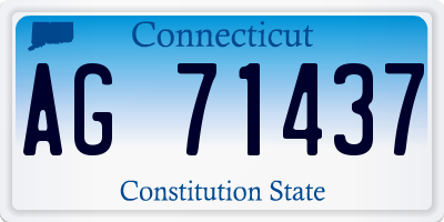 CT license plate AG71437