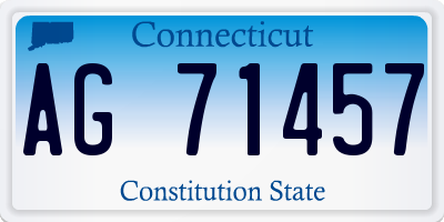 CT license plate AG71457