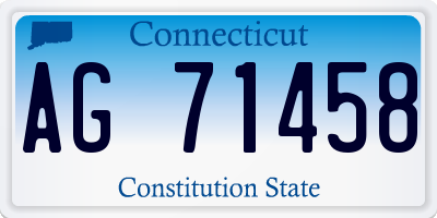 CT license plate AG71458