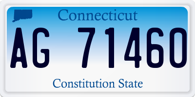 CT license plate AG71460